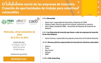 Jornada «El compromiso social de las empresas de inserción. Creación de oportunidades de trabajo para colectivos vulnerables»